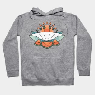 Wave and Watermelon Sunset Hoodie